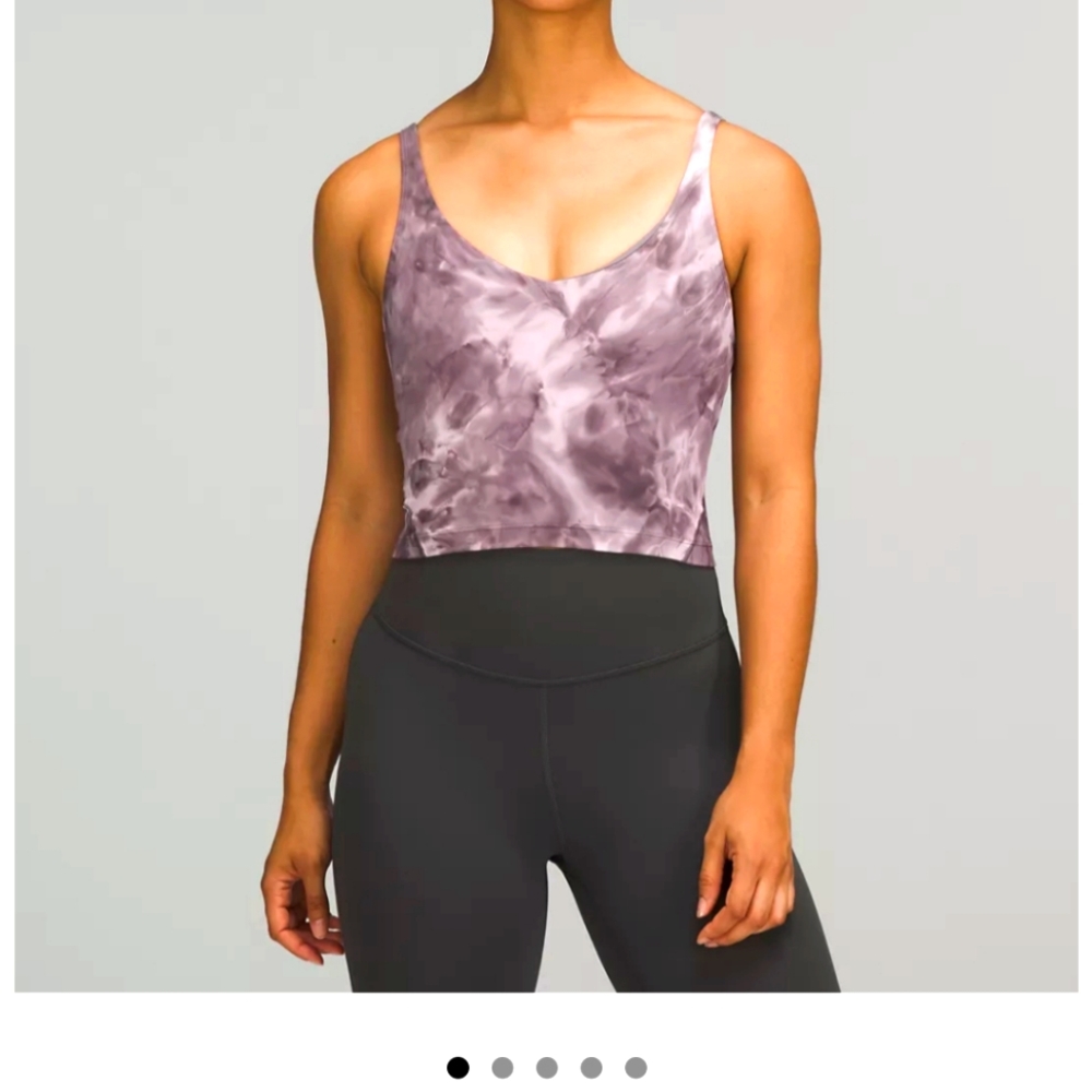 Lululemon Diamond Dye Mink Very Lunar Rock Shadow Grey Cropped Tank Top Size 12